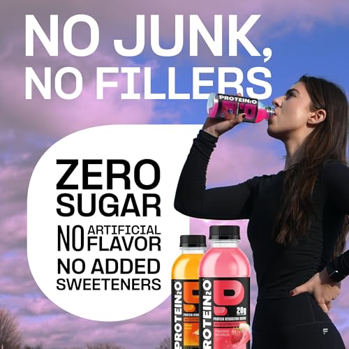 Protein2o Hydration Drink - 2-in-1 Liquid Clear Whey Protein Isolate and Electrolyte Drink - 20g Protein, Vitamins B5, B6...