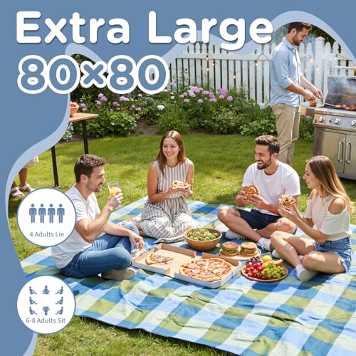 RYCHIC Waterproof Picnic Blanket Beach Outdoor Camping Mat Extra Large Foldable Cute Big Travel Essential Accessories Gift...