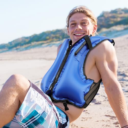 Snorkel Vest for Adults, Inflatable Snorkeling Vest for Men & Women, Portable Swim Jacket & Buoyancy Vest for Snorkeling, ...