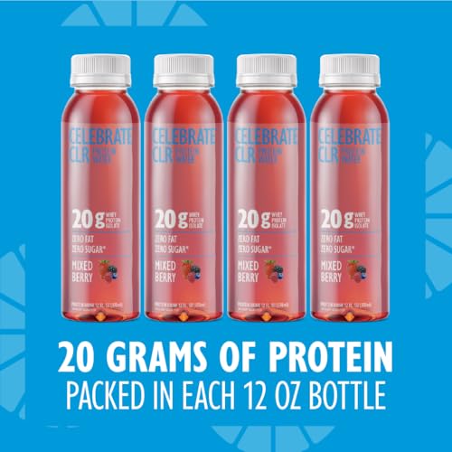 Celebrate Vitamins Celebrate CLR Whey Isolate Protein Water, Mixed Berry - 20g Protein, Ready to Drink - Gluten Free and S...