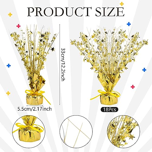 Crowye 26 Pcs Metallic Foil Spray Centerpiece Christmas Party Star Table Decoration Burst Metallic Table Centerpieces for ...