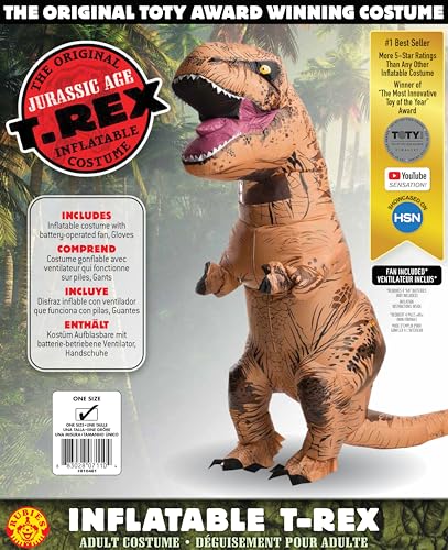Rubies Jurassic World: T-Rex Inflatable Costume for Adults, Unisex One Size