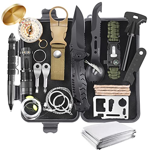 Gifts for Men Dad Christmas Husband Teenage Boy, Survival Kit 28 in 1, Survival Gear Tool Emergency Tactical Equipment Sup...
