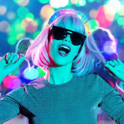 Light up Headbands Crown LED Easter Glitter Headband Hoop Glow Rave Costume Headpiece for Women Tiara Party Birthday