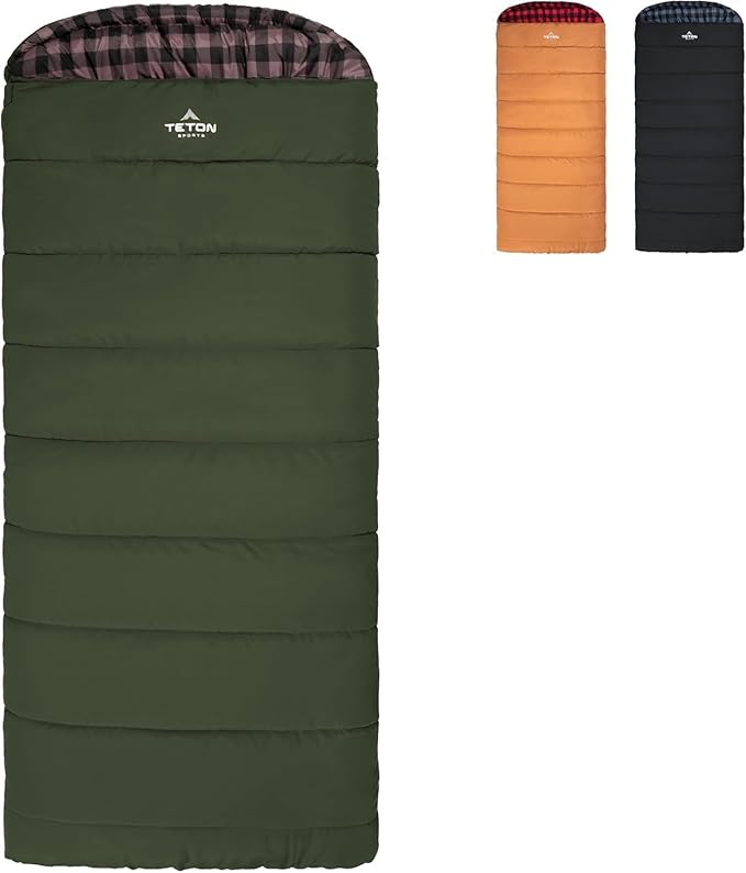 Teton Sports 0F Sleeping Bag. Warm and Comfortable Camping Sleeping Bag, Teton Tough Canvas Shell for Camping, Hunting, an...
