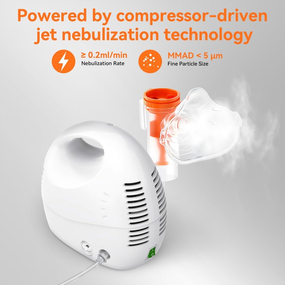 Zorymz Portable Nebulizer, Nebulizer Machine for Adults and Kids,Low Noise Nebulizer for Breathing Comfort, Desktop Nebulizer for Home Use,Nebulizer, Medicinal, Non-Ventilatory (Atomizer) - NEBULIZERS