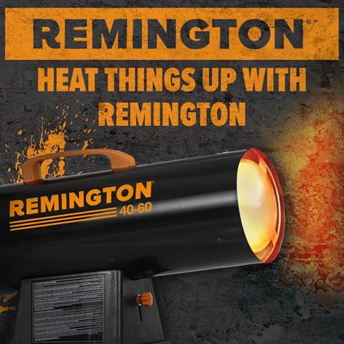 Remington LP Forced Air Heater, Portable 60,000 BTU Space Heater for up to 1500 Square Feet - Liquid Propane Gas Powered, ...