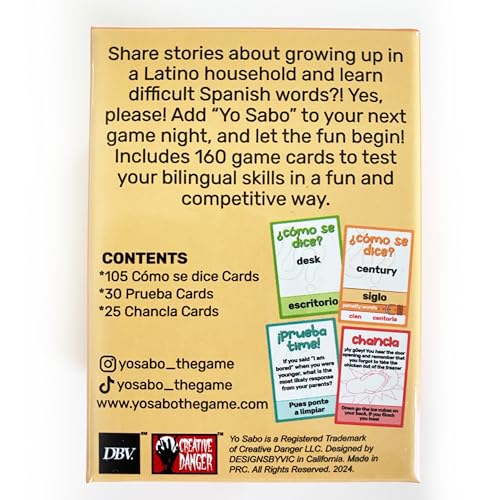 Yo Sabo: Edition 1 - The Original Bilingual Card Game – Learn Spanish with Fun Trivia & Challenges – Family-Friendly Juego de Mesa with 160 Cards for All Ages