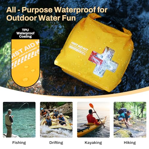 RHINO RESCUE Waterproof Boat First Aid Kit, Lightweight Boat Accessories Dry Bag, Emergency Marine Survival Supplies for O...