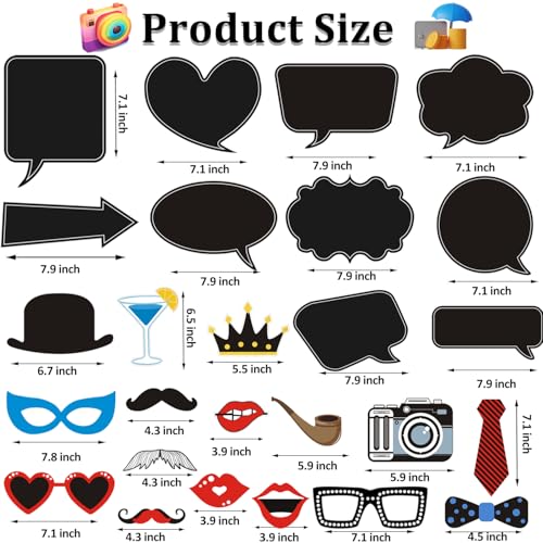 35pcs Insta-Themed Social Media Party Selfie Photo Booth Props with Speech Bubble DIY Photo Props for Birthday, Graduatio...