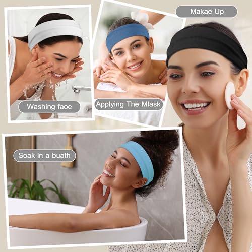 Ztomine Headbands for Women, Non Slip Soft Cotton Hair Bands with Stretchy Cloth, Ideal for Yoga, Running, Outdoor Exercis...