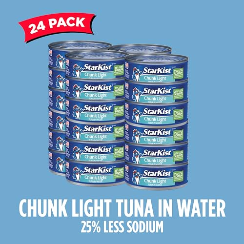 StarKist 25% Less Sodium Chunk Light Tuna in Water – 5 oz Can (Pack of 24)