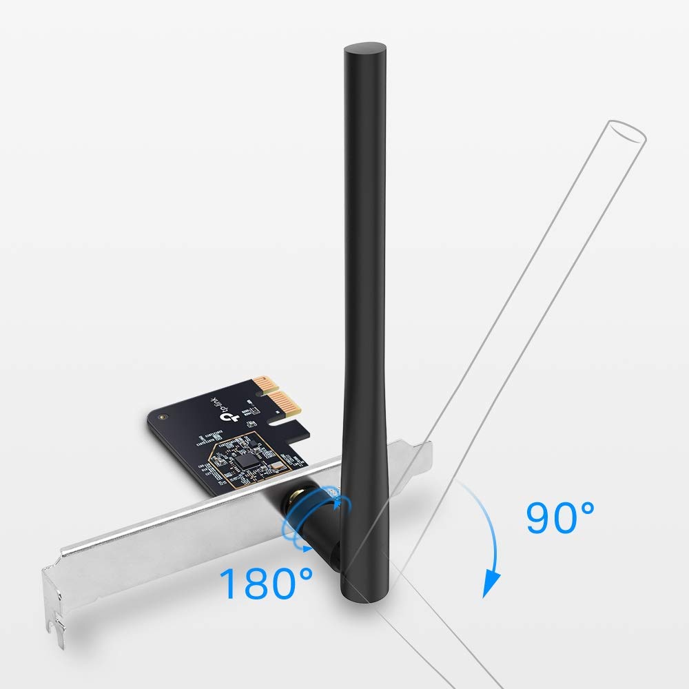Tp-Link Pcie Wifi Card Ac600 For Desktop Pc, Dual Band Wireless Internal Network Card(Archer T2E) High-Gain Antenna, Mu-Mimo, Wp