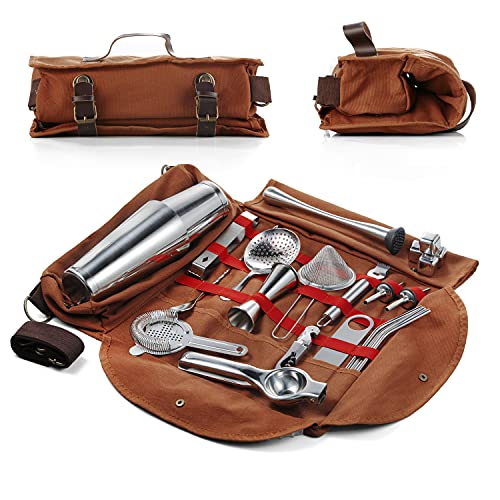 Hyoank Bartender Kit Gift for New Bartender | Professional 25-Piece mixology Bartender kit with Portable Travel Kit Bag | ...