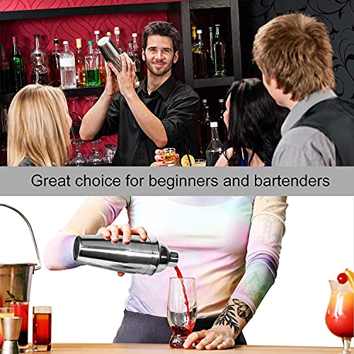 WPHUAW 24oz Cocktail Shaker Bar Set-Professional Margarita Mixer Drink Shaker and Measuring Jigger & Mixing Spoon Set Prof...