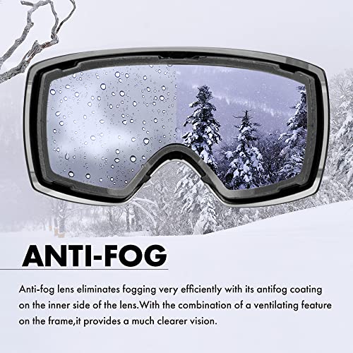 ZERO TECH BASE Compatible Replacement Lens for Oakley Canopy Snow Goggles Mirror type