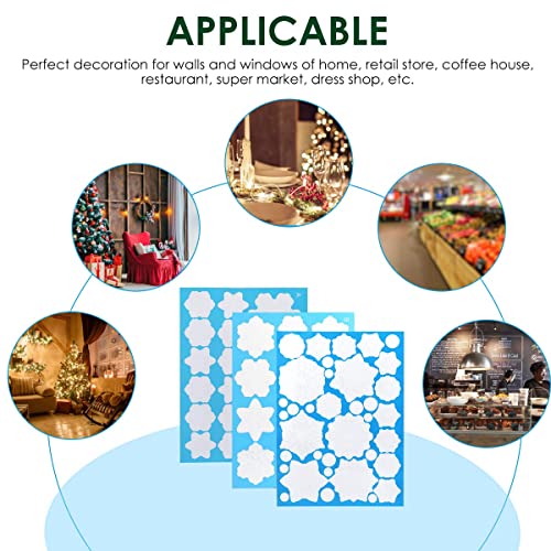 DC-BEAUTIFUL 318 Pcs Christmas Snowflakes Clings Decoration Set, White Christmas Theme Window Stickers, Winter Snow Flakes...