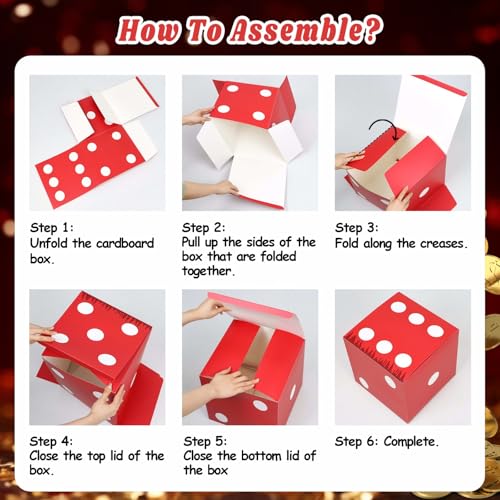 Casino Balloon Arch Garland Kit with Red Black and Gold Balloons Dice Boxes Random Pokers for Birthday Casino Night Las Ve...