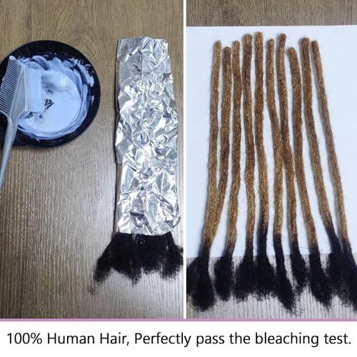 Originea Dreadlock Extensions Human Hair for Man/Women Full Head Handmade 0.8cm Thickness Can Be Dyed and Bleached Dreadlocks Bulk Permanent Loc Extensions (14 Inch 30 Strands, 1B# 0.4cm)