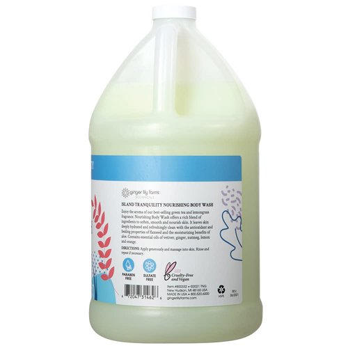 Ginger Lily Farms Botanicals Body Wash + Hand Soap + Butter Lotion Bundle, Island Tranquility, 1 Gallon Each