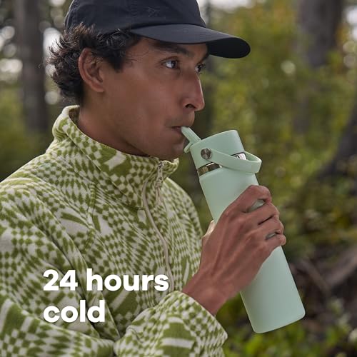 Hydro Flask Water Bottle - Insulated Stainless Steel - Wide Mouth Flex Straw Lid, Non Spill, Leakproof and Refillable in 3...