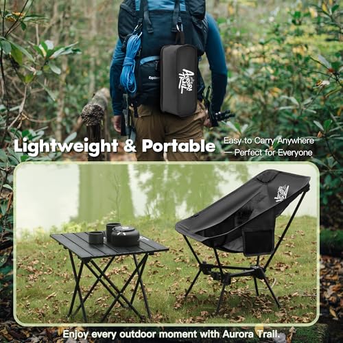 AuroraTrail Ultralight Backpacking Camping Chair – Only 2.7 lb, Supports 330 lb, Compact Folding Outdoor Seat with Carry B...