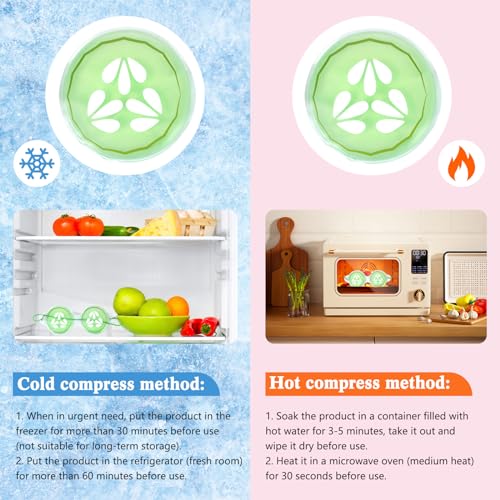 Skicuff 12 Pcs Cucumber Eye Pads Gel Eye Masks Cooling Heating Eye Pads Spa Party Favors Sleepover Slumber Party Supplies