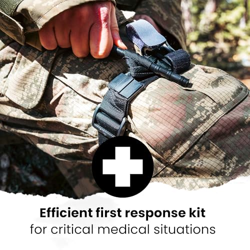 IFAK (Individual First Aid Kit) Trauma Kit with CAT Tourniquet — Medical Pouch for Tactical, Outdoor, Hiking, Military — B...