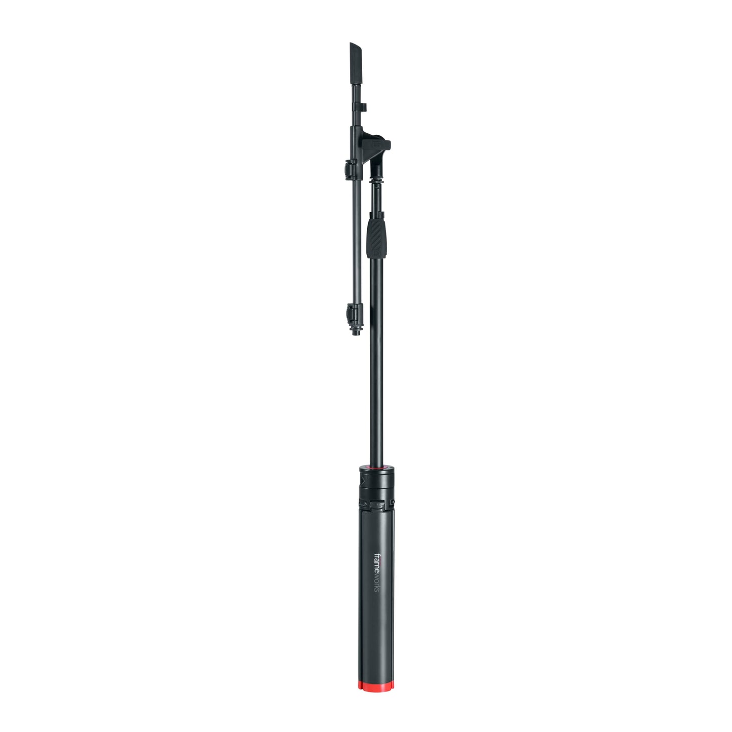 Gator Frameworks Id Series Tripod Mic Stand With 26 Dual Section Adjustable Boom Arm, Fully Collapsable Into Compact Cylinder Sh