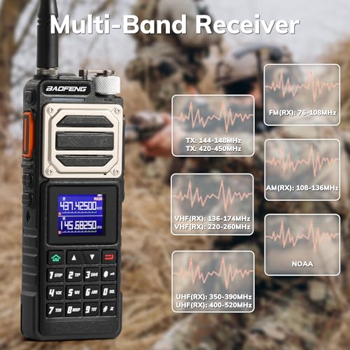BAOFENG UV-25 10W Ham Radio Handheld, Dual Band Two Way Radio, UHF VHF FM AIR NOAA Receiver, 5200mAh Battery + USB-C Port, 999CH, Long Range Tactical Walkie Talkie, Chirp Programmable