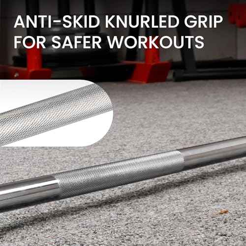 Fitvids 2 Inch Olympic Barbell Bar for Powerlifting & Weightlifting, 700 Pound Capacity, Multiple Sizes