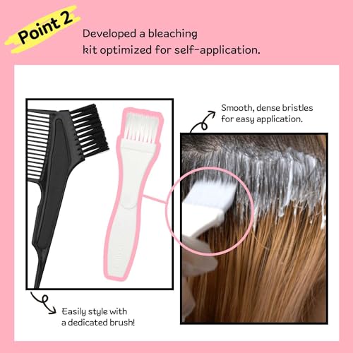 eZn Highlight Hair Bleach Kit, 4.23oz Korean Cruelty-Free Hair Lightener, Lifts Up to 6 Levels, Includes Tint Tray, Brush, and Complete Lightening System