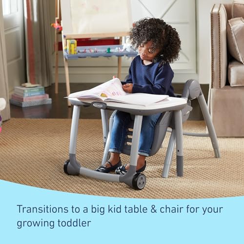 Graco Table2Table Premier Fold 7 in 1 Convertible High Chair | Converts to Dining Booster Seat, Kids Table, and More, Maison