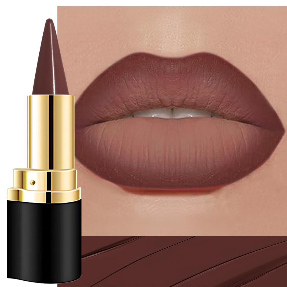 Kaely Maroon Gradient Matte Lipstick Lip Liner Pencil for Women, 2in1 Flawless Contour Gradual Ombre Effect Lip Pencil Makeup Wa