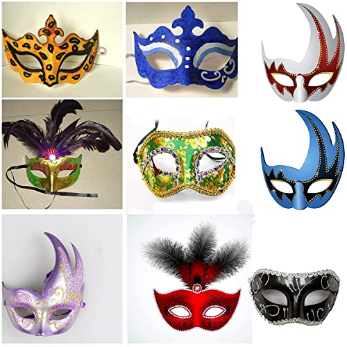 Timtop 14 PCS DIY White Masks Paper Half Face Masquerade Masks Craft Mardi Gras Mask Paintable Blank Halloween Party Mask