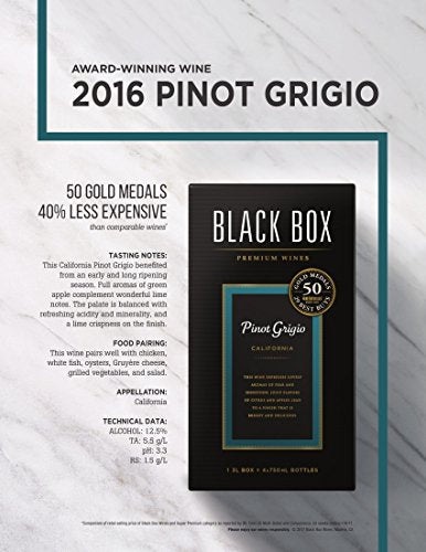 Black Box Pinot Grigio, White Wine, 3 Liters Bottle