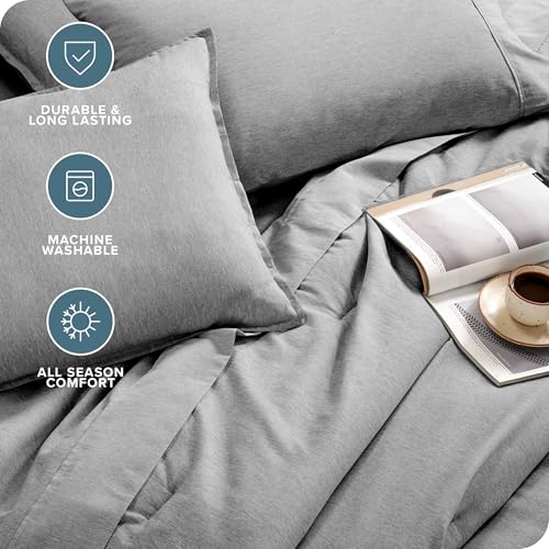 Bare Home Bed-in-A-Bag 7 Piece Comforter & Sheet Set - Queen - Goose Down Alternative - Ultra-Soft 1800 Premium Bedding Se...