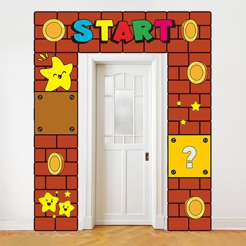 Super Brother Birthday Party Decorations Super Bros Porch Banner Backdrop Video Party Supplies Door Decoration Banner Phot...