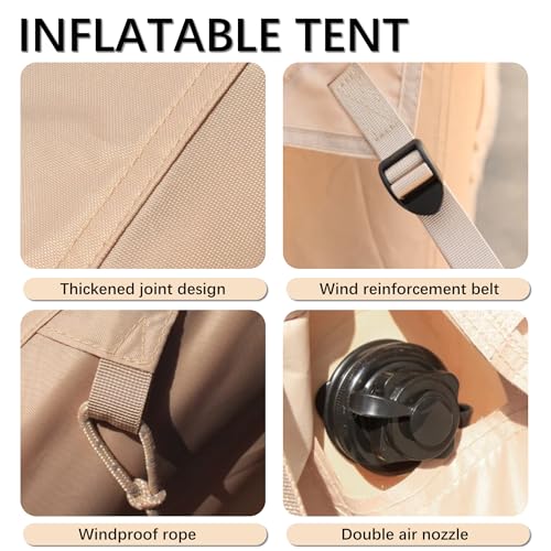 Mordern Outdoor Inflatable Tent with Pump for 4-6 Person - Easy Setup, 4 Season Waterproof, Large Space, 12 Mesh Windows B...