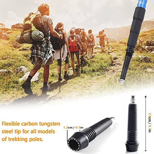 Rubber Trekking Pole Tips 4pcs Walking Hiking Stick Tips Universal Carbide Tips Walking Poles Boot Tips Rubber Feet Protec...