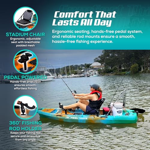 Reel Yaks Radar Modular Fishing Kayak - 10ft Lightweight, Sit On Top Kayak for Adults & Youth - Stable & Portable, Ideal S...