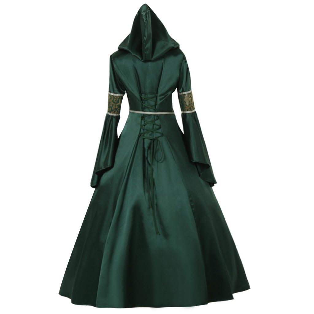 CosplayDiy Women's Medieval Hooded Fancy Dress Victorian Costume G XL