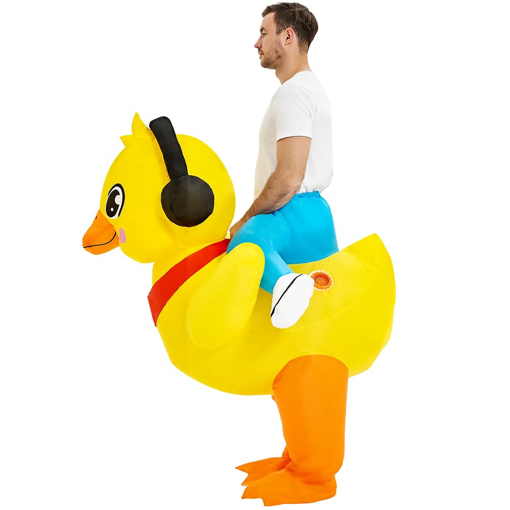 KOOY Inflatable Duck Costume Adult, Inflatable Costumes Women Men, Ride On Duck Suit Blow Up Costume for Adults, Party Halloween Costumes