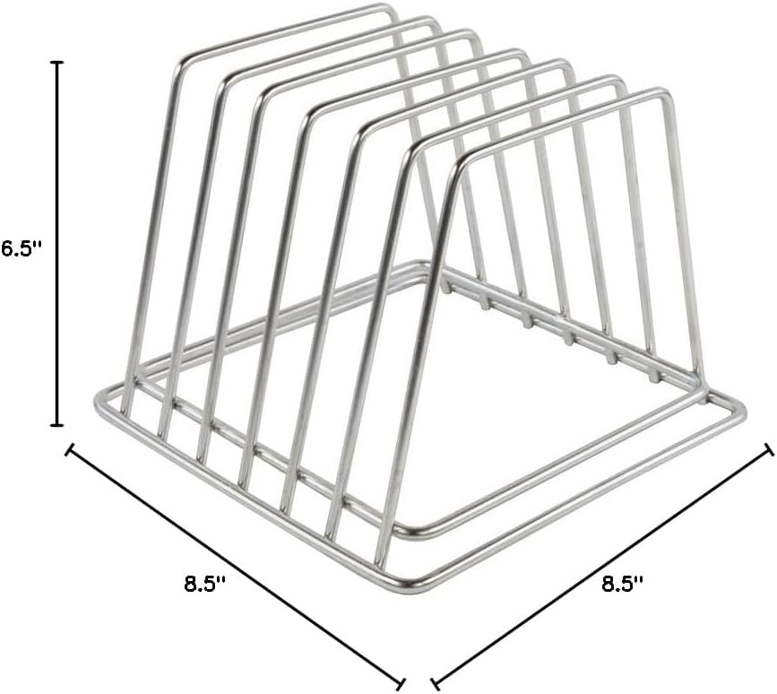 Thirteen Chefs Stainless Steel Cutting Board Rack - Holds 6 Boards up to 3/4" Wide - NSF Approved for Commercial Kitchens
