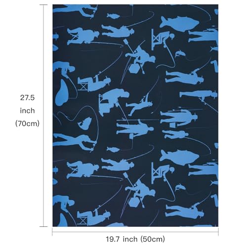 WRAPAHOLIC Fishing Wrapping Paper Sheet - 12 Sheets Folded Flat - Adventure Fishing and Fishhook 4 Design for Angler Fish ...