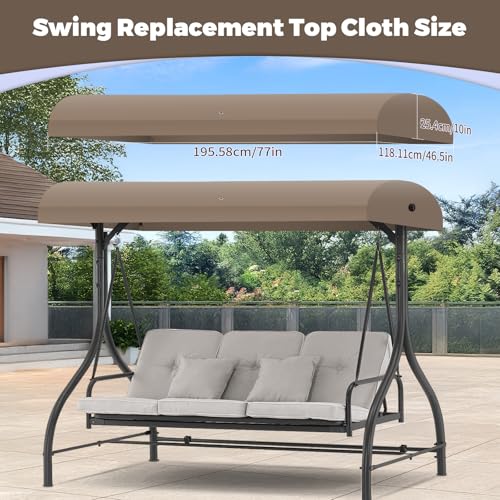 Porch Swing Canopy Replacement Top, Swing Chair Canopy Replacement for GT Porch Swing Model GCS00229C (Beige)