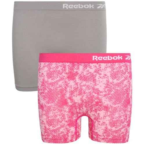 Reebok Girls Bike Shorts - 2 Pack Stretch Performance Dance Cartwheel Shorts for Girls - Seamless Underwear Shorties (6-16)
