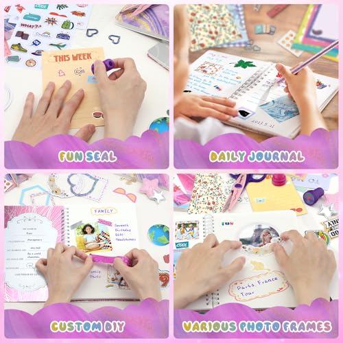 PERRYHOME 2-Pack DIY Journal Kit for Girls - 200+Pcs Journal Set for Tween & Teen Girls, Journaling Art & Crafts Kits, Chr...