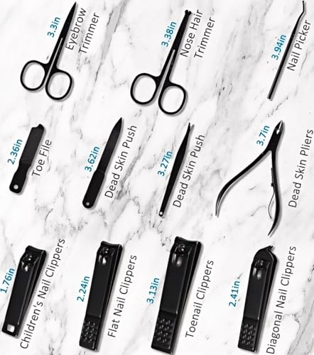 MINKINH Manicure Set Professional Nail Clipper Kit-26 Pieces Stainless Steel Manicure Kit,Nail Care Tools with Luxurious T...