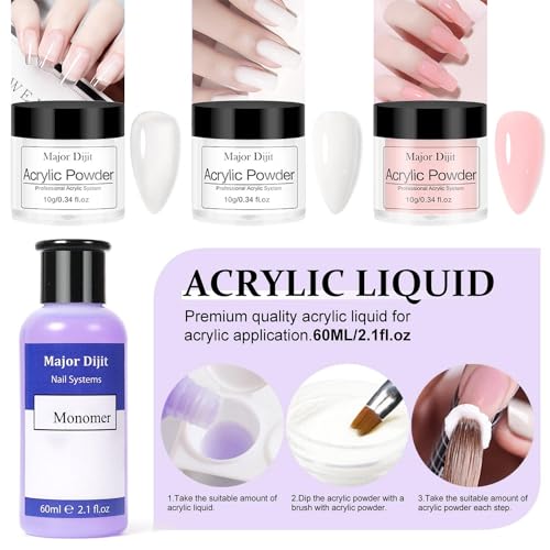 Acrylic Nail Kit Starter Set Acrylic Powder with Nail Drill U V Light Professional Tools with Decoration Everything for Be...